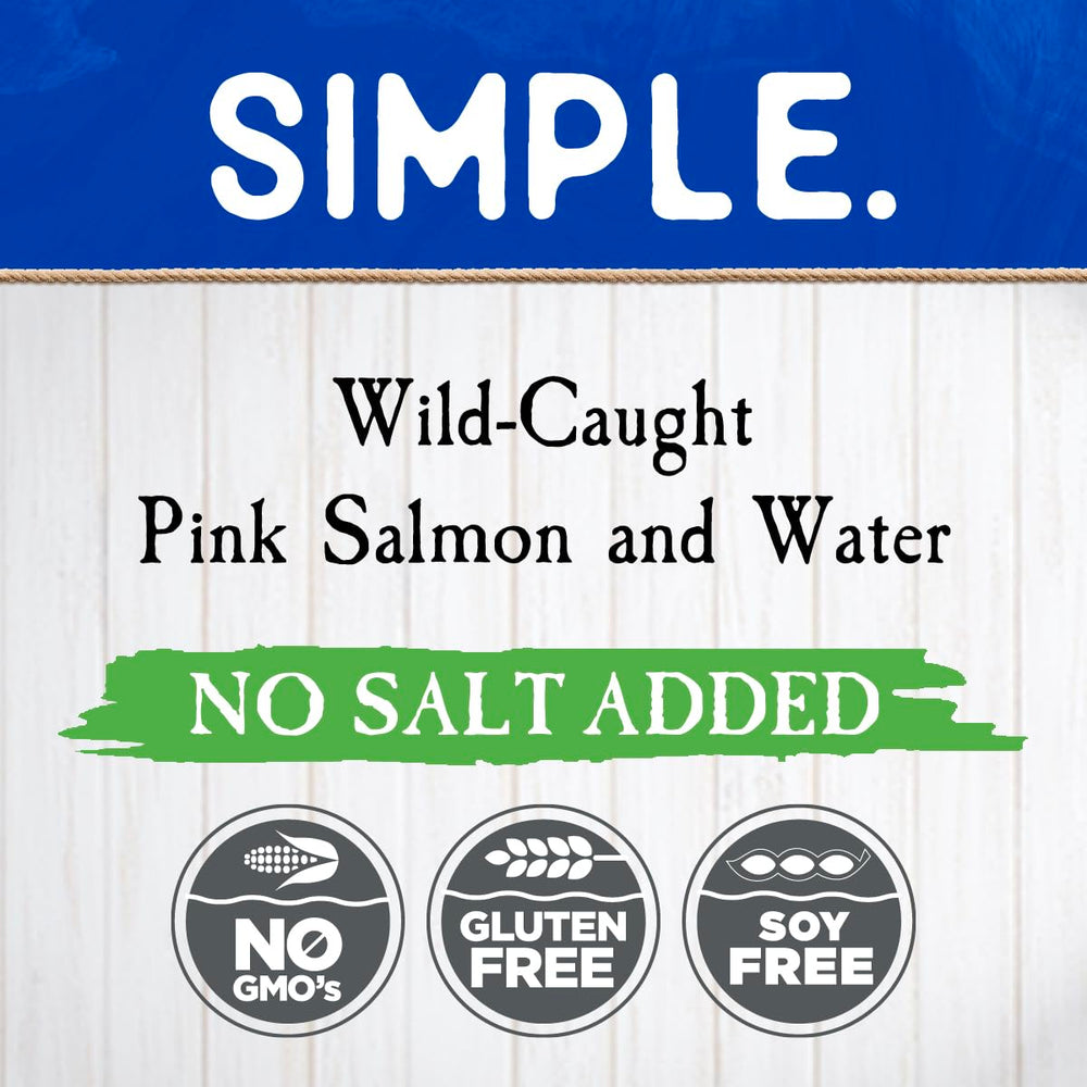 Blue Harbor No Salt Added Pink Salmon can, versatile for lunches, bowls, and salads