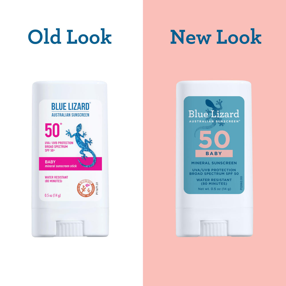 Blue Lizard Baby Mineral Sunscreen Stick offers 80 minute water resistance.