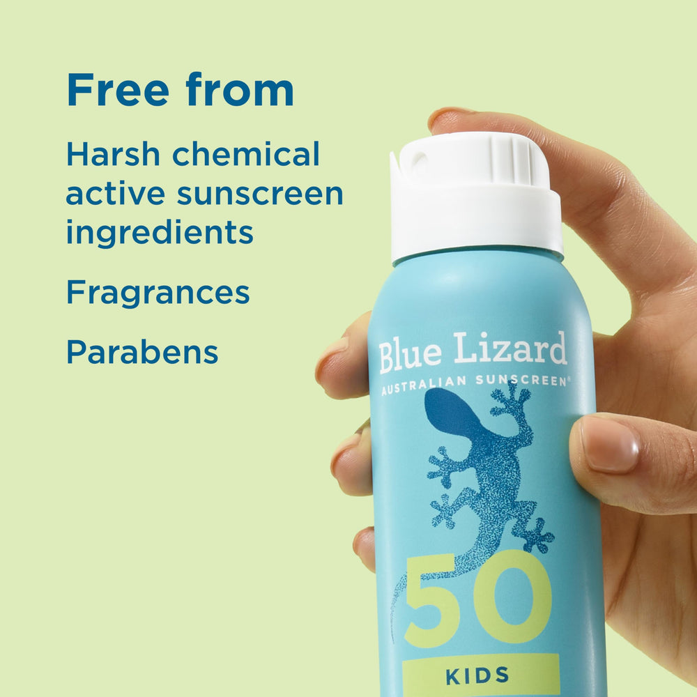 Blue Lizard Kids Sunscreen shows 80 minutes water resistance during play.