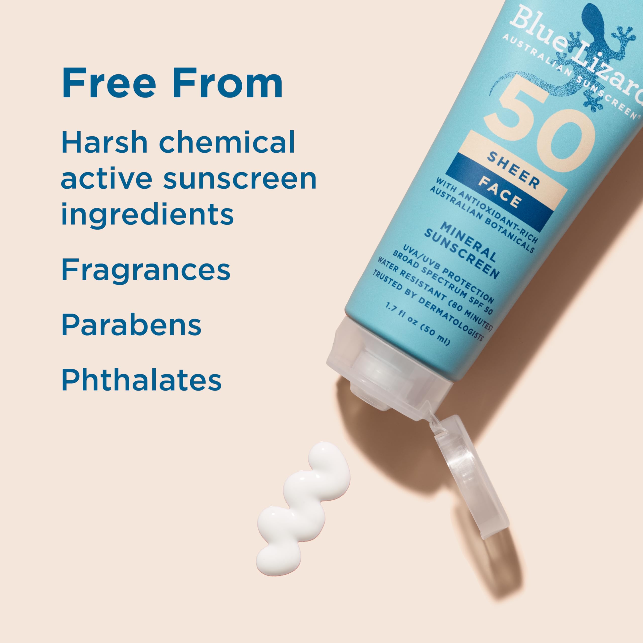 Reef-safe formula icon communicates eco-conscious protection.