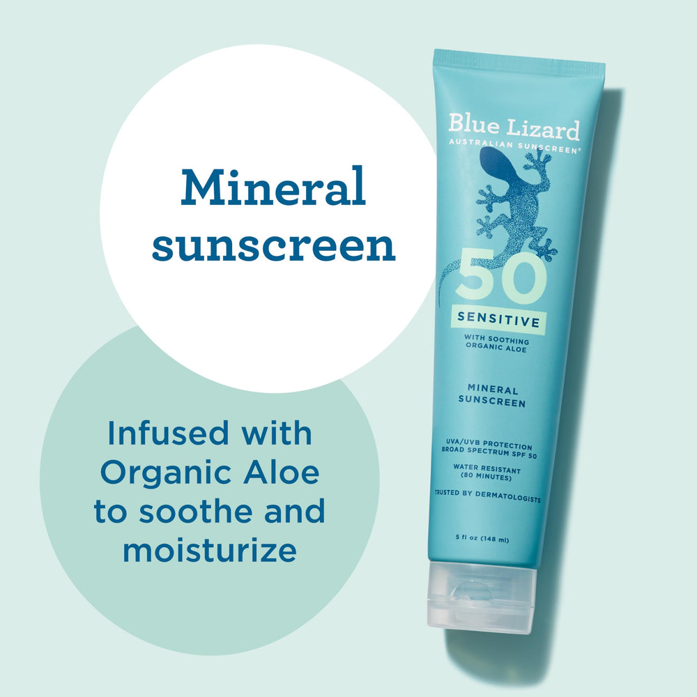 Blue Lizard sunscreen applied outdoors on skin during sunny day