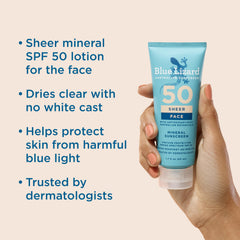 Blue Lizard SPF 50 dries clear, leaving no white cast.