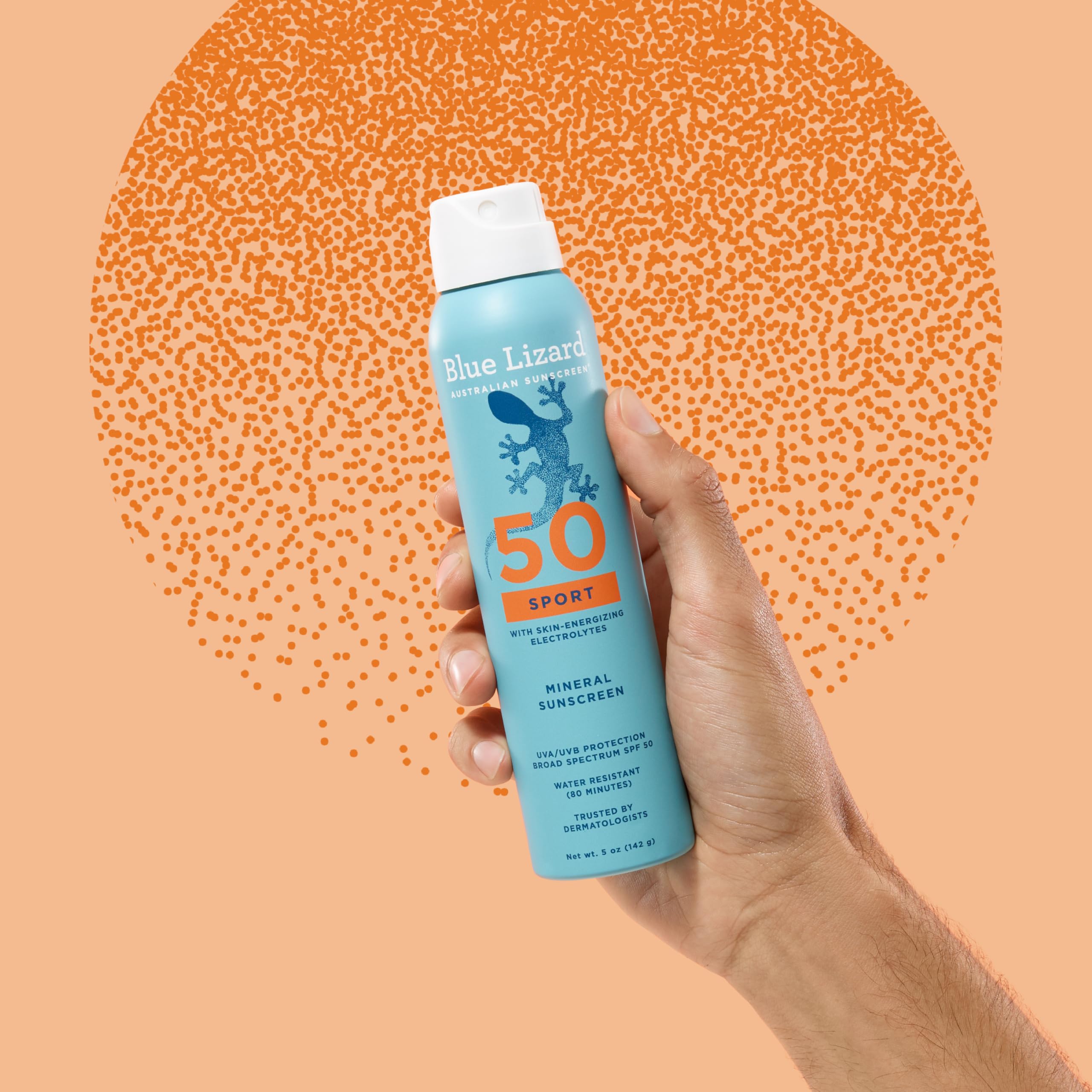 Blue Lizard Sport 5 oz spray can ready for outdoor use.