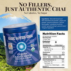 Blue Lotus Chai spice powder close-up with rich organic spices