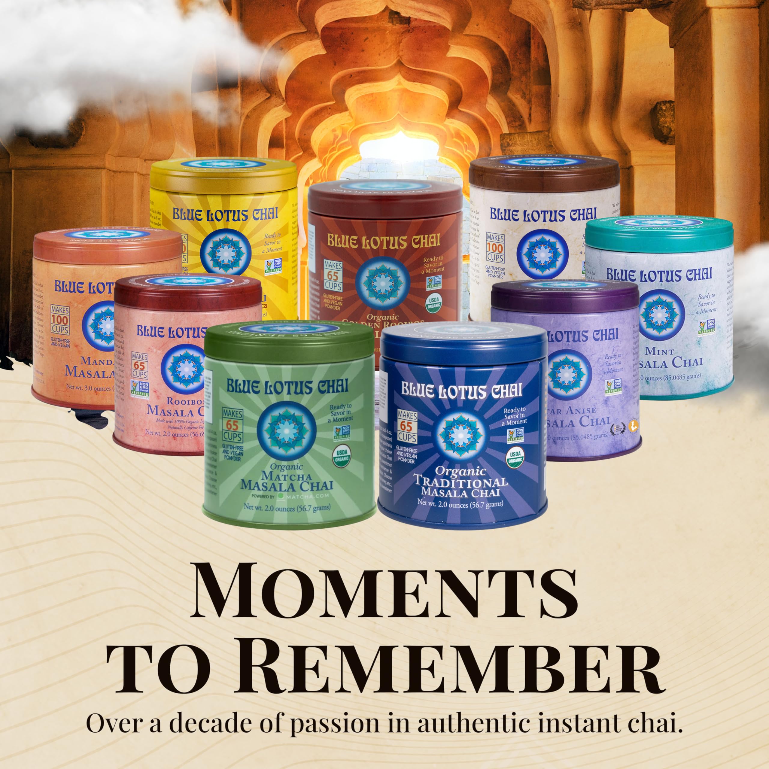 Blue Lotus Chai steaming cup ready for cozy moments