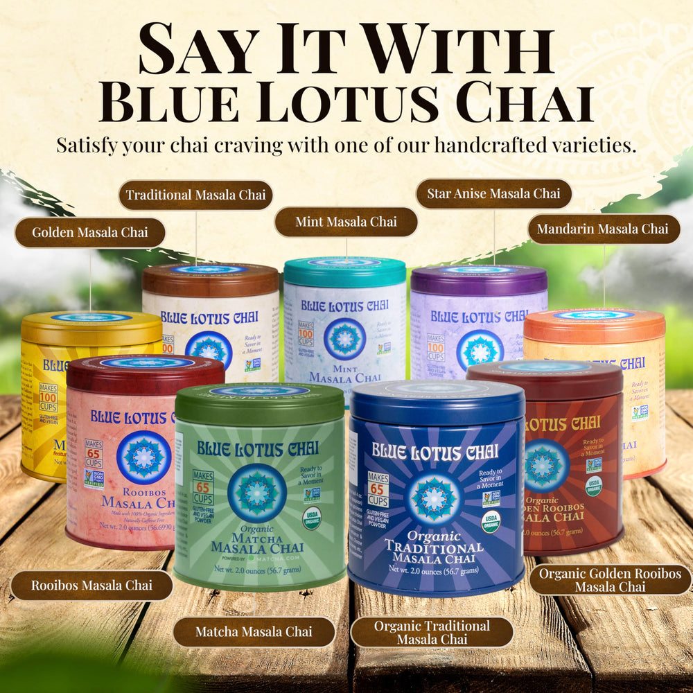 Blue Lotus Chai vegan gluten-free symbol indicating dietary options