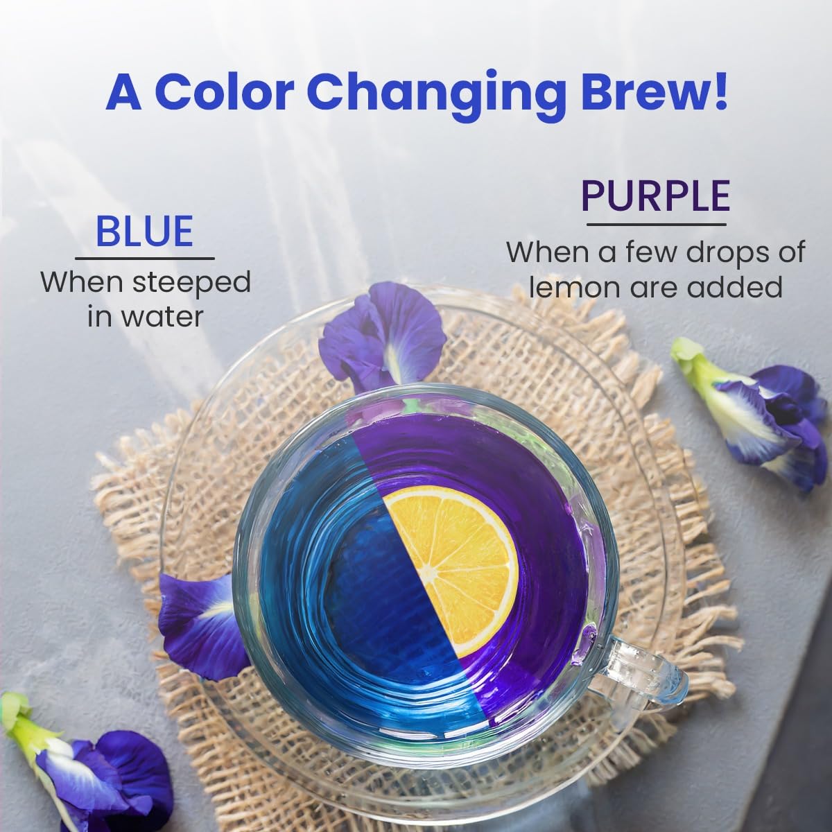 Blue Tea butterfly pea dessert idea using the blue infusion