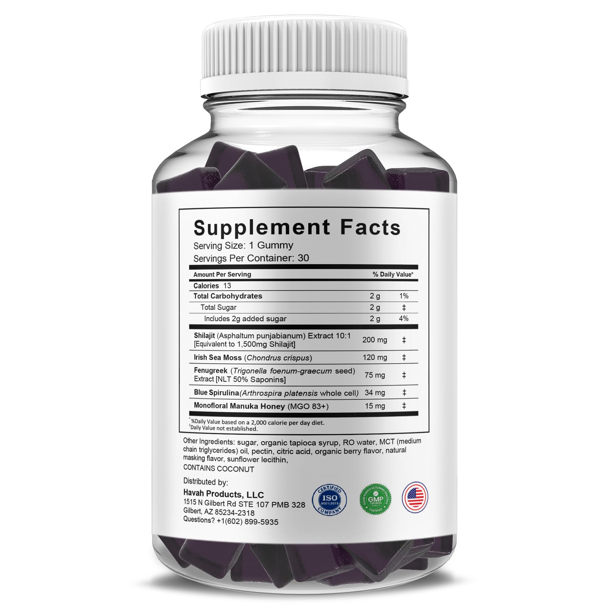 Blue Vibe Insta Surge XL supplement facts panel on label.