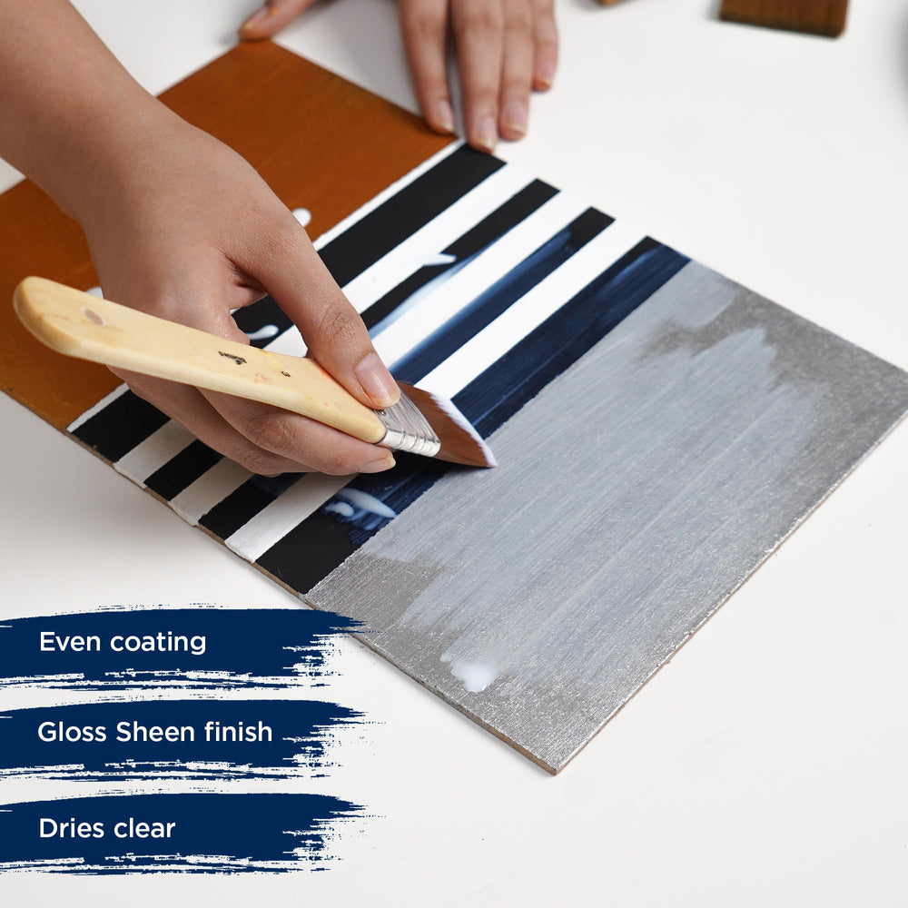 Bluebird Signature Gloss Varnish on-wood demonstrates versatile surface compatibility and finish.
