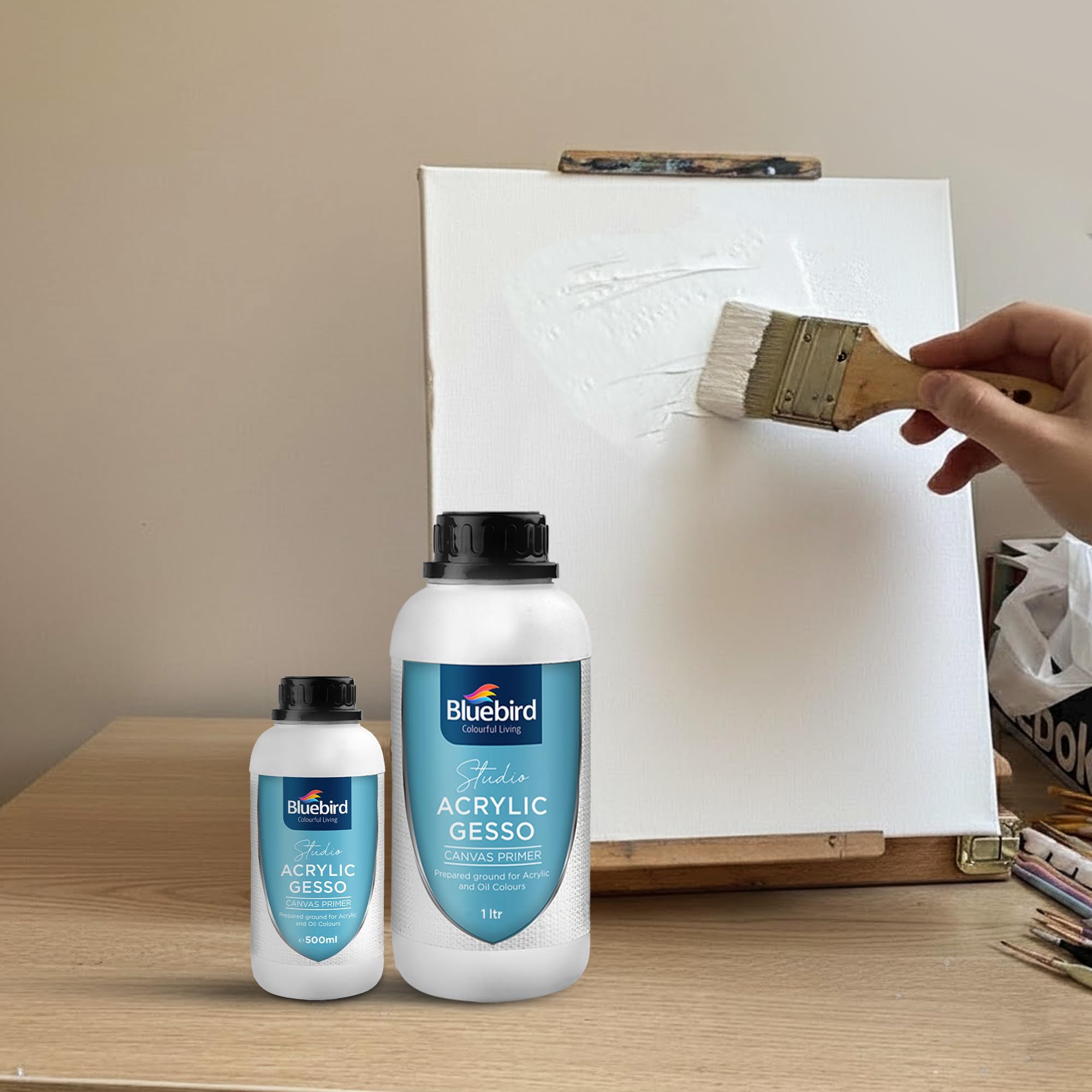 Bluebird white ground enhances color vibrancy and paint adhesion