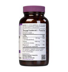 BlueBonnet Calcium Citrate Magnesium D3 caplets label highlights non-GMO, kosher, and dairy-free health benefits.