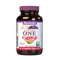 BlueBonnet Ladies' ONE 40+ bottle cap image showing daily multivitamin for 40+ women, supporting daily wellness