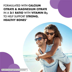 BlueBonnet Liquid Calcium Magnesium bottle closeup highlighting blueberry flavor.