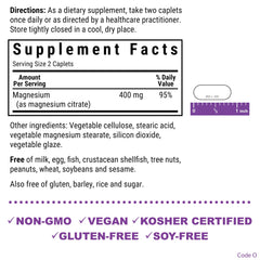 BlueBonnet Magnesium Citrate capsules close-up highlights vegan, soy-free formula for daily calm.