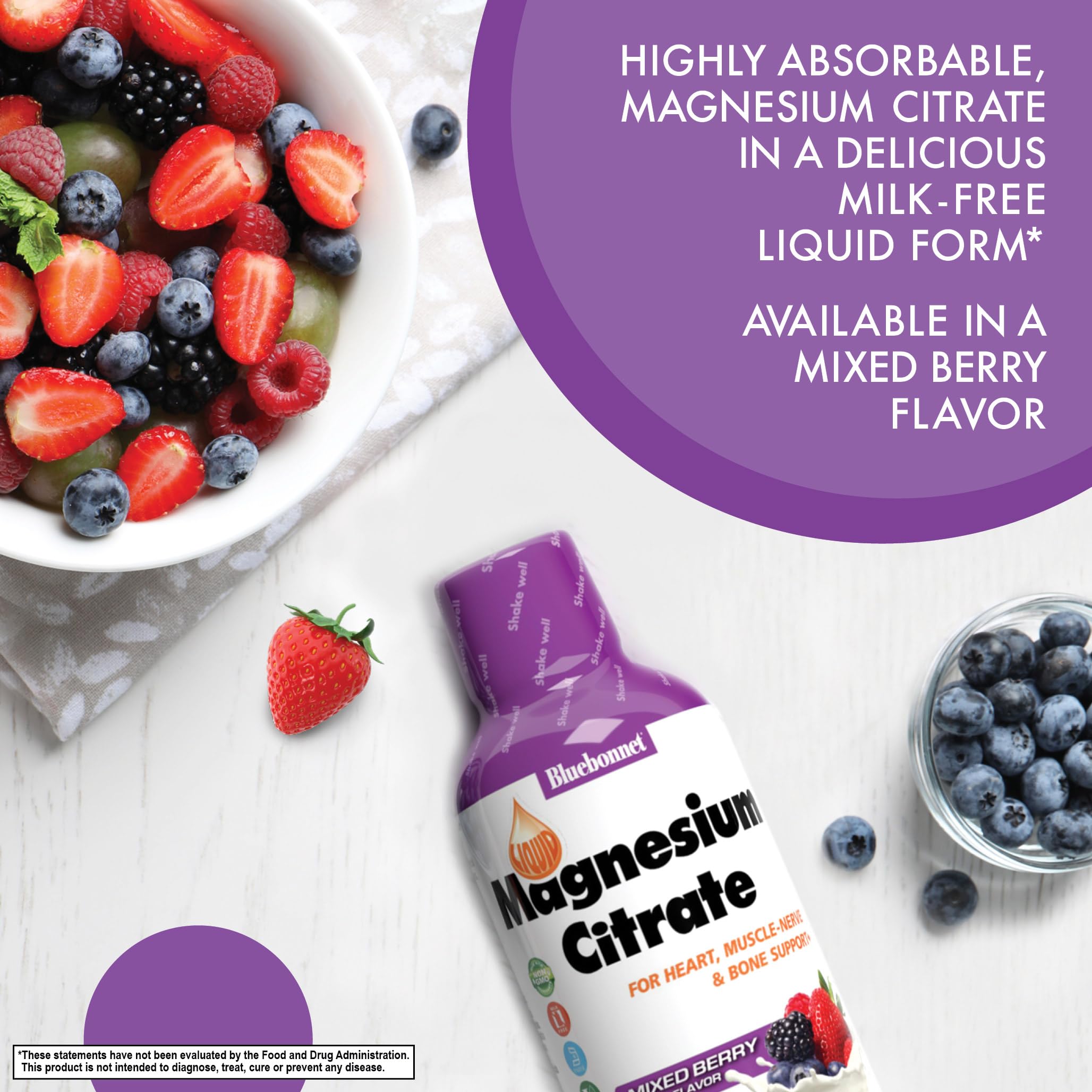 Bluebonnet Magnesium Citrate pour demonstrates easy, quick relief for busy days.