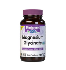 BlueBonnet Magnesium Glycinate 400mg bottle emphasizing rapid absorption for energy support