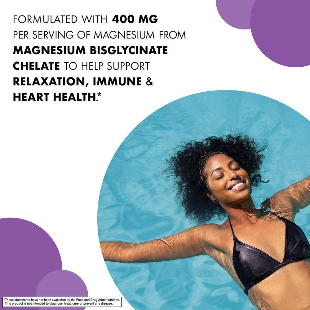 BlueBonnet Magnesium Glycinate energy graphic highlights potential energy support.