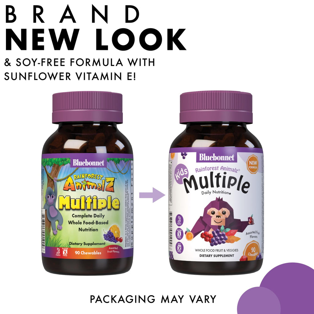 BlueBonnet Rainforest Animalz chewables on the go for daily routine.