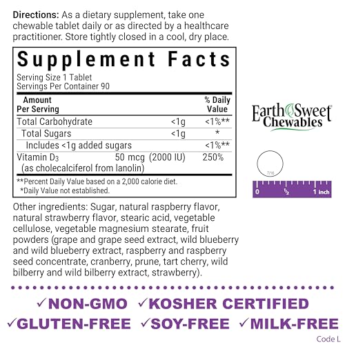BlueBonnet raspberry-flavored chewables pack shown as a tasty daily vitamin D3 supplement.