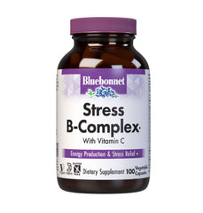 BlueBonnet Stress B-Complex bottle—supports energy production and nervous system health.
