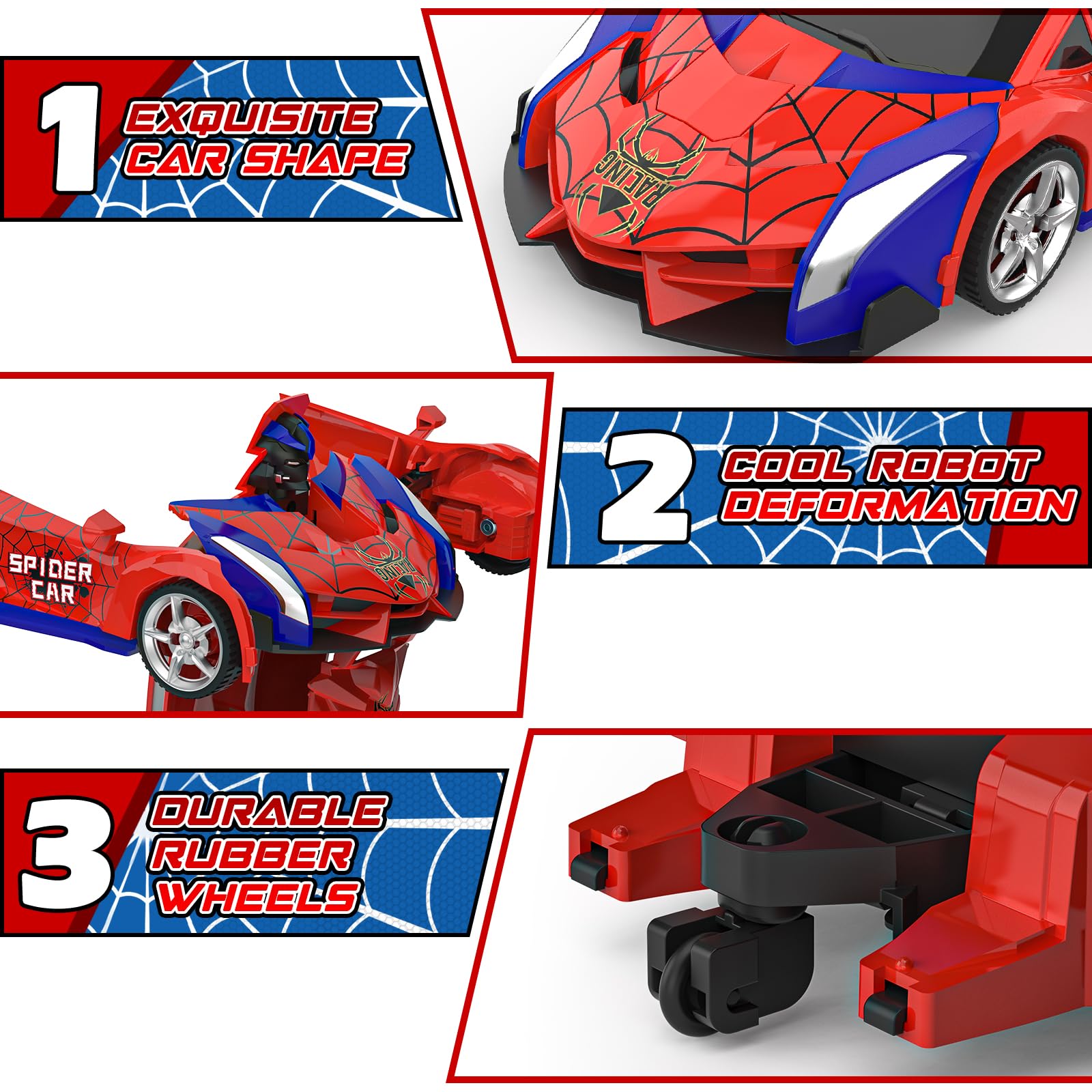 BLUEJAY Transform RC Car battery-charger emphasizes quick charging and longer playtime.