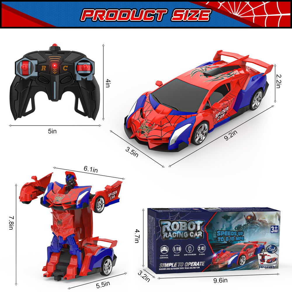 BLUEJAY Transform RC Car side-view highlights sturdy ABS build for durable play sessions.
