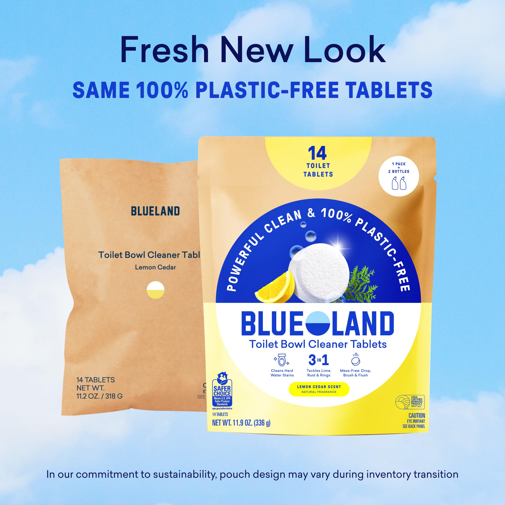 Drop, brush, and flush workflow demonstrated with BLUELAND tablets