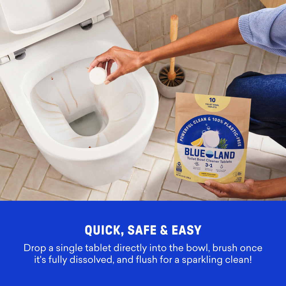 Stain-fighting power targets rust and mineral deposits in toilets