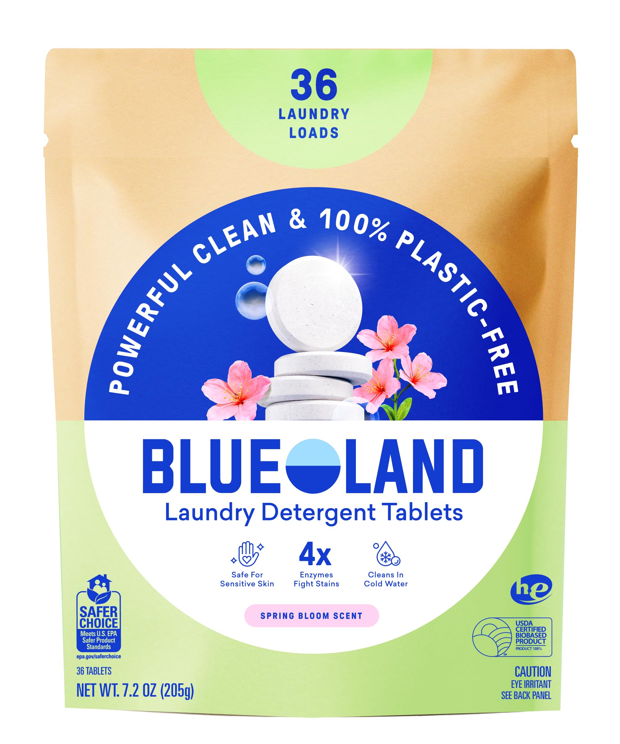BLUELAND laundry tablets in Spring Bloom pack for eco-friendly washing
