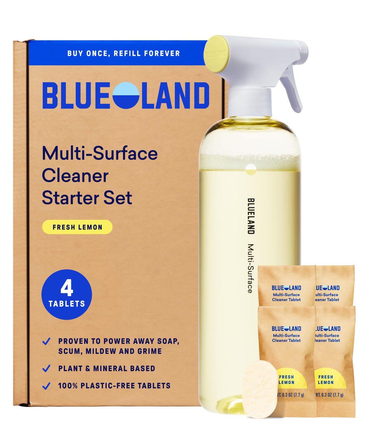 BLUELAND multi-surface cleaner starter bottle for safe all-purpose cleaning.