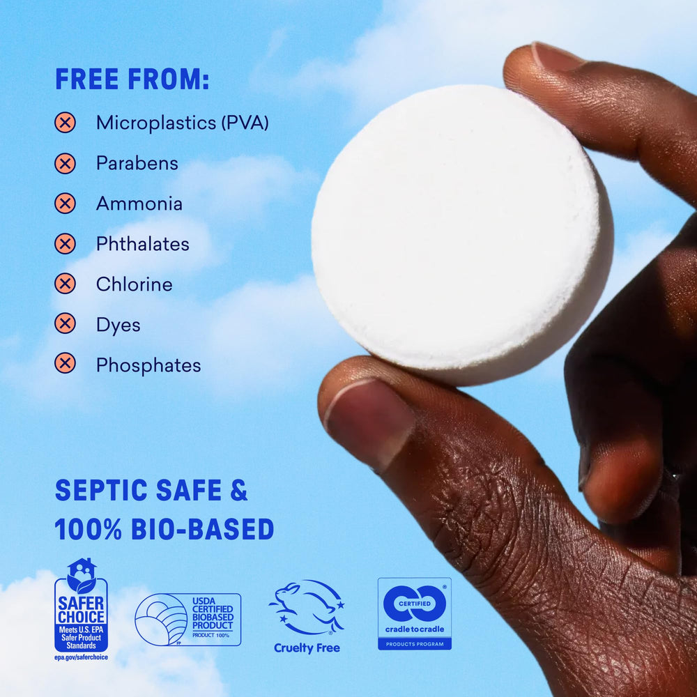 EPA Safer Choice and Cruelty-Free certifications highlighted on BLUELAND product
