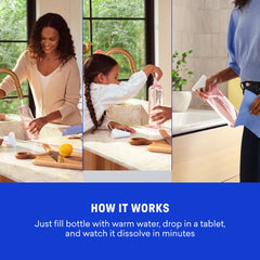 BLUELAND cleaner in action on a stovetop surface.