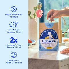 Blueland tablet dissolving in dishwasher dispenser for easy loading.