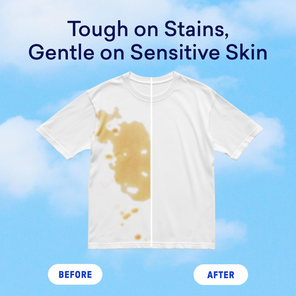 BLUELAND tablets dissolving in water showing microplastic-free, gentle cleaning