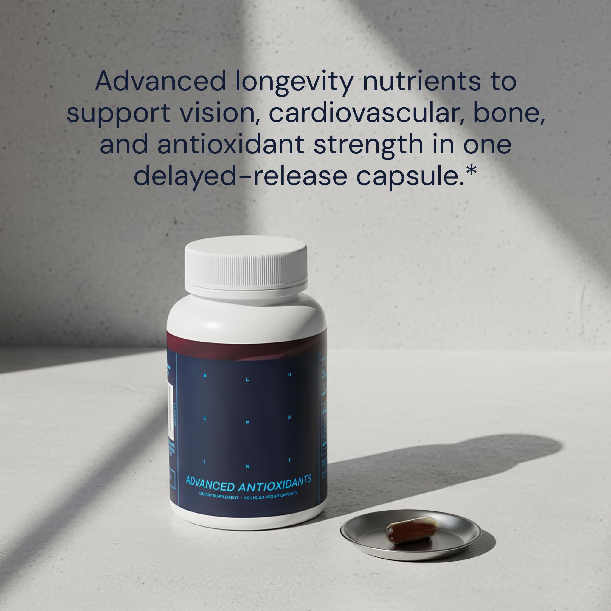Capsules in hand from Blueprint Bryan Johnson for easy daily intake