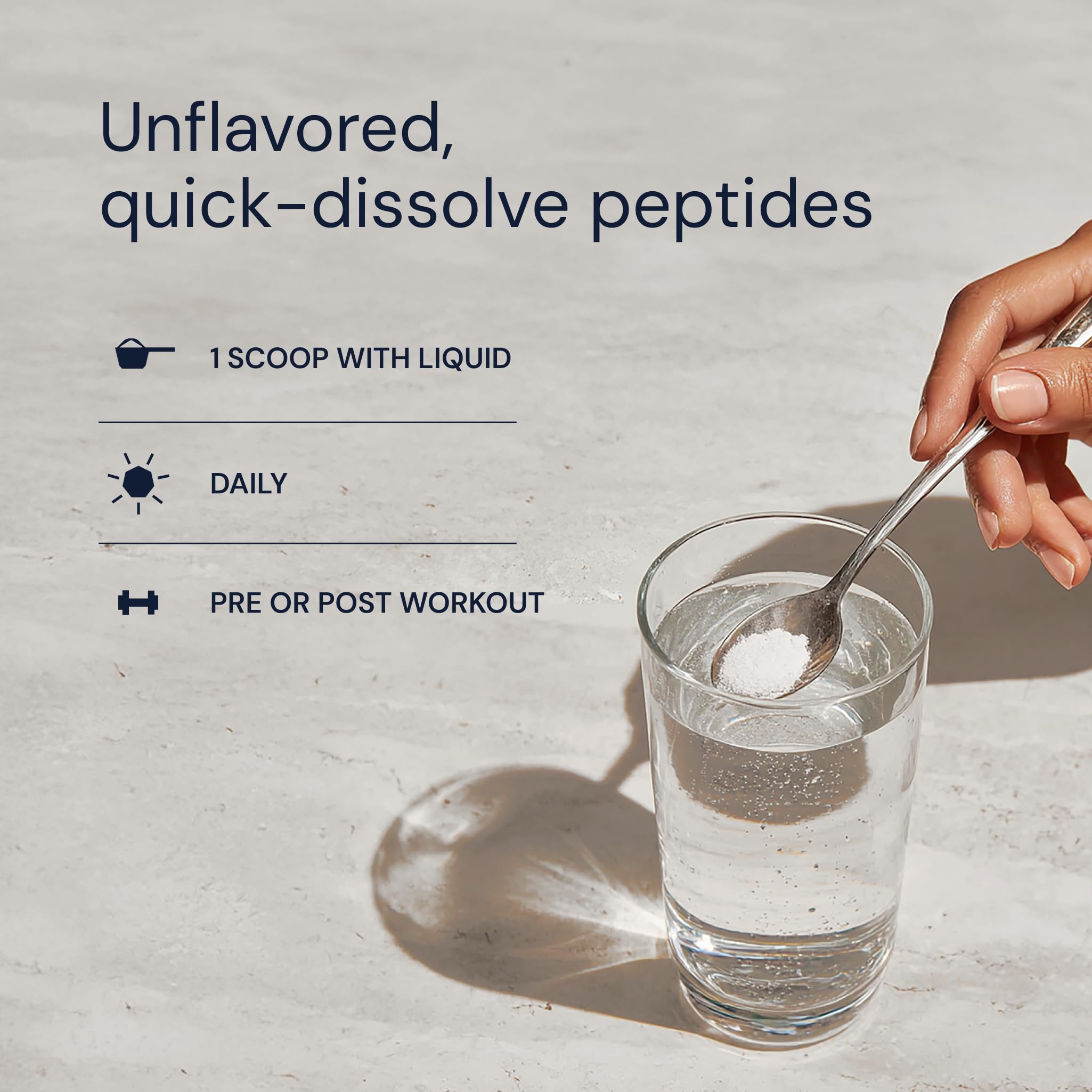 Close-up of ingredients list highlighting single-ingredient collagen peptides