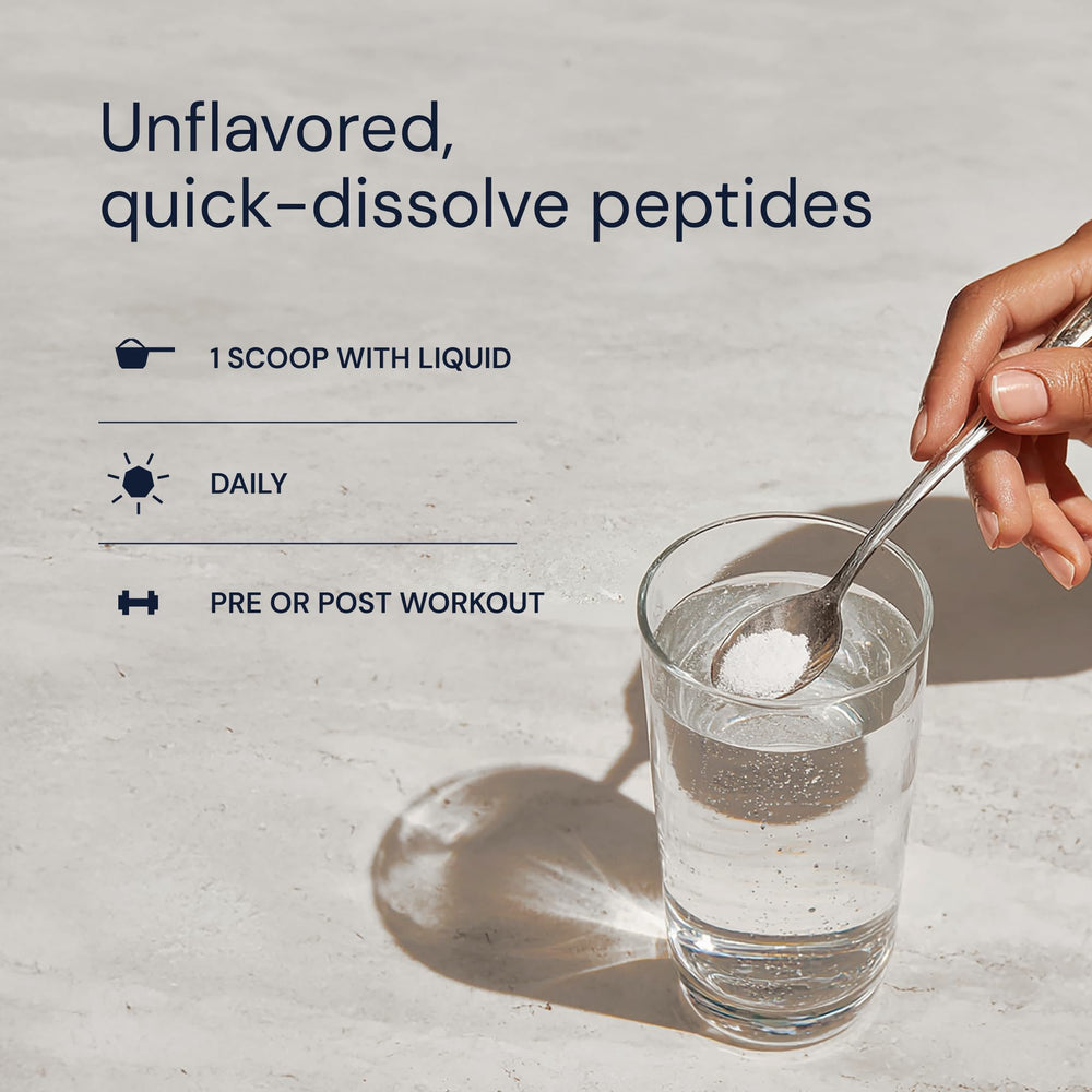 Close-up of ingredients list highlighting single-ingredient collagen peptides