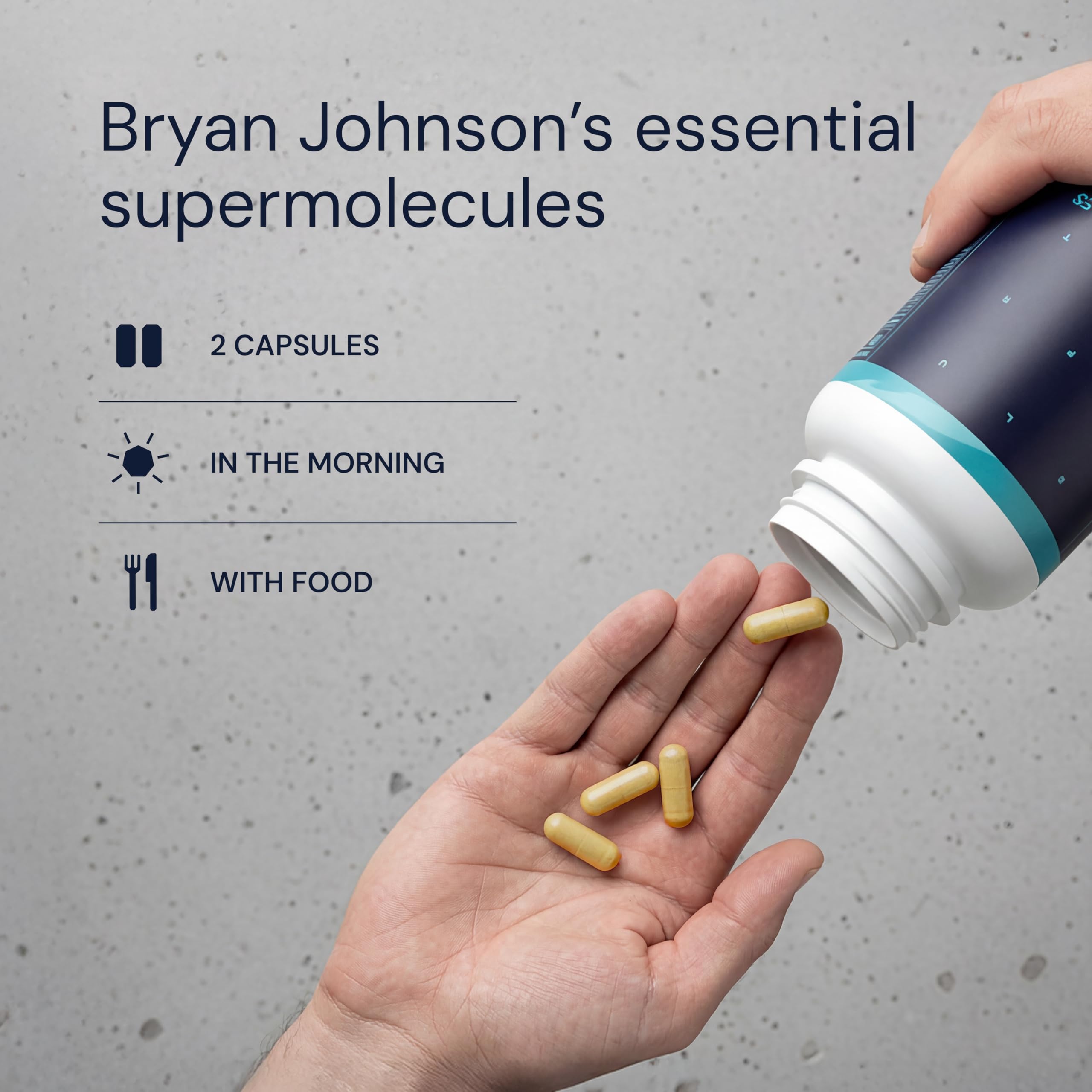 Blueprint Bryan Johnson Essential Capsules third-party testing badge close-up.