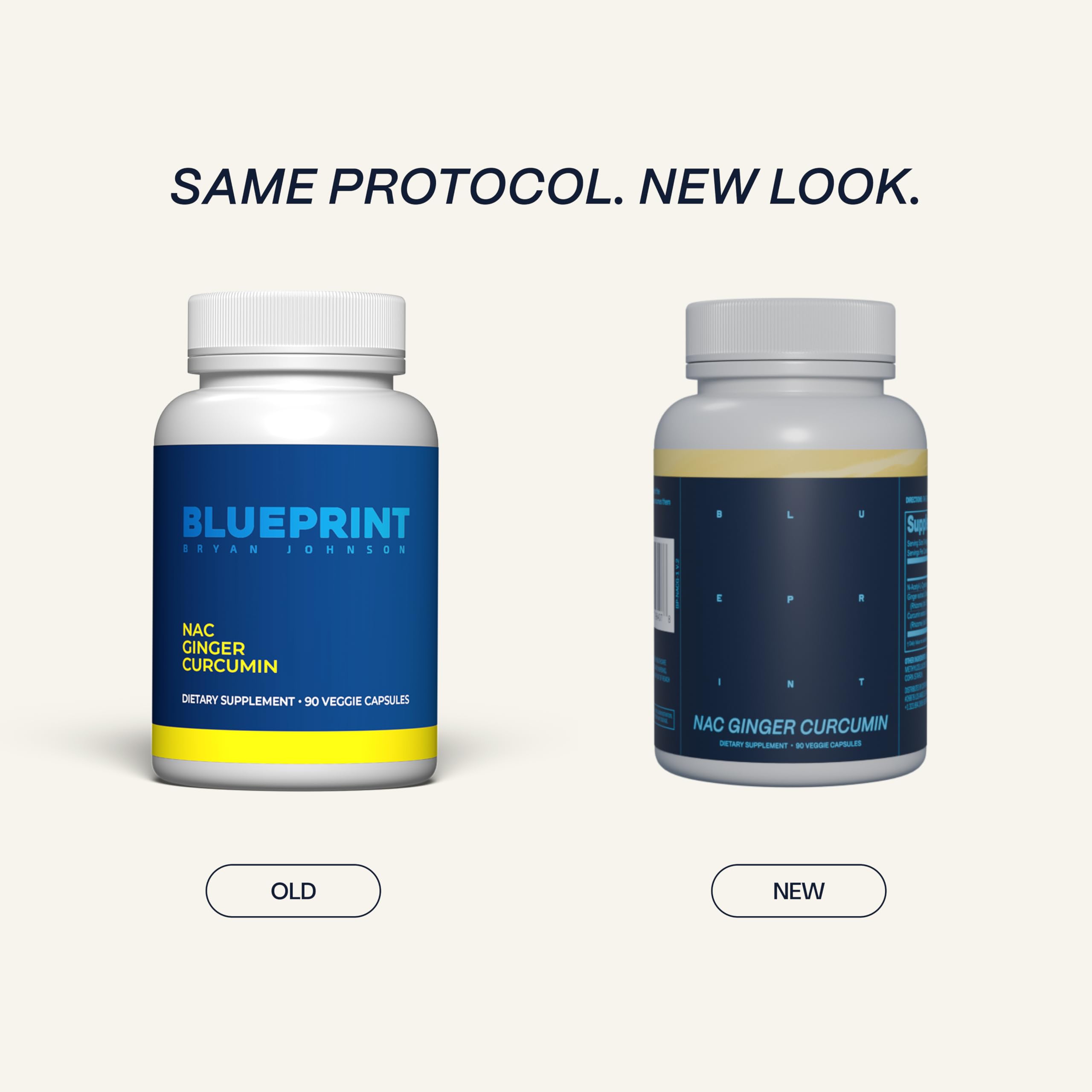 Blueprint Bryan Johnson NAC vegan certification label on packaging