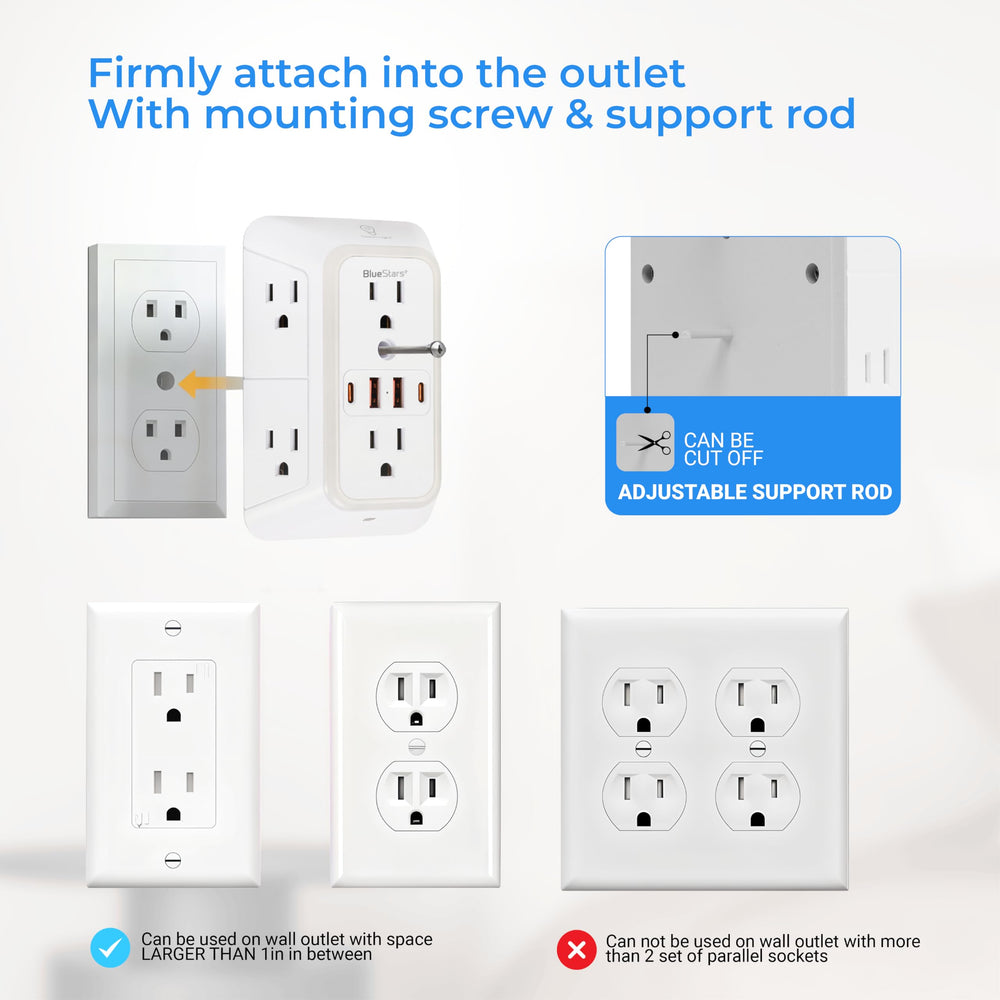 BlueStars 13A extension cord ensures reliable reach.