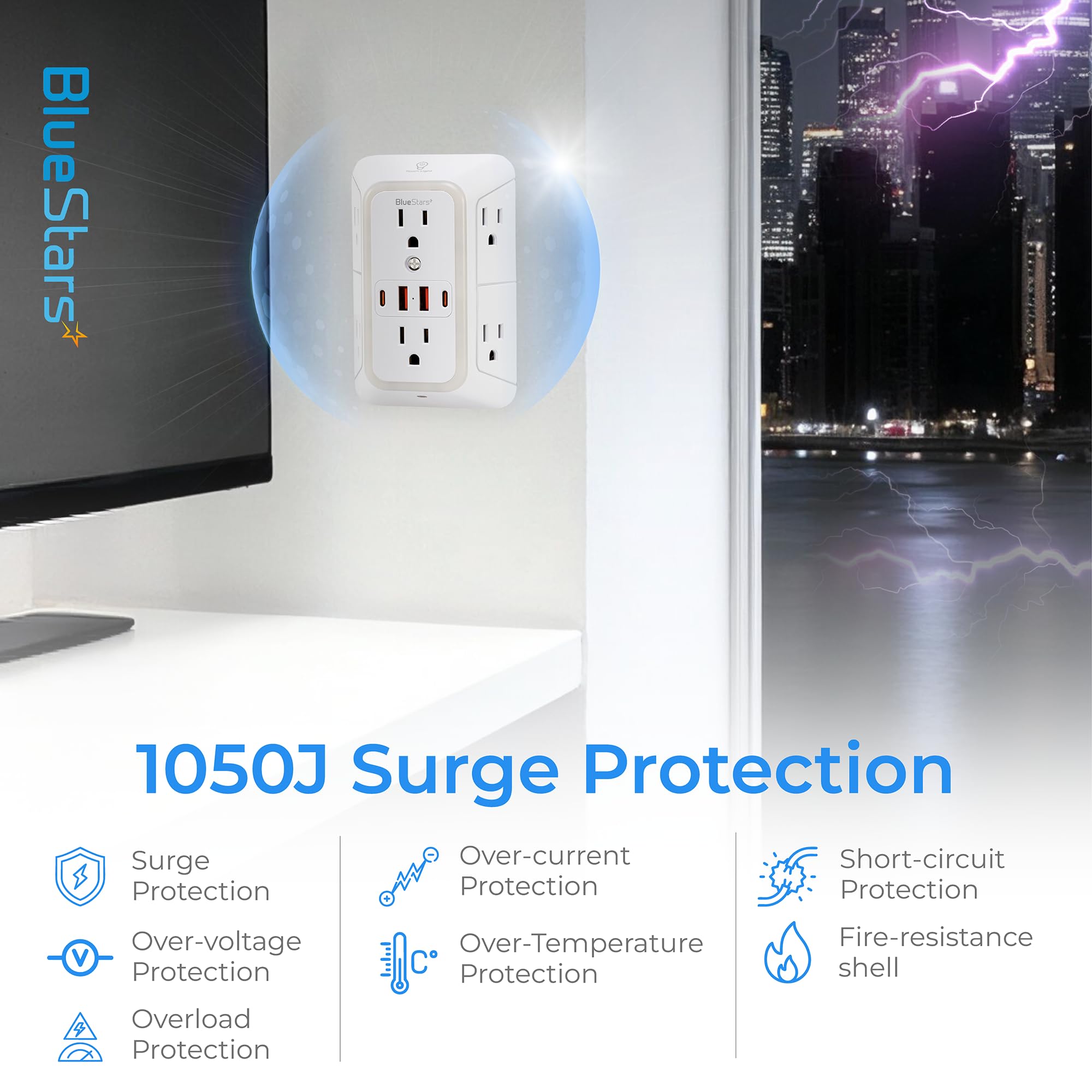BlueStars ETL-certified safety features for peace of mind.