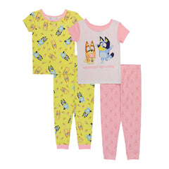 Bluey pajama set front view with vivid graphics for cozy bedtime