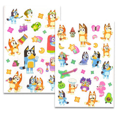 Bluey tattoos with included coloring pages inspire creative party activities.
