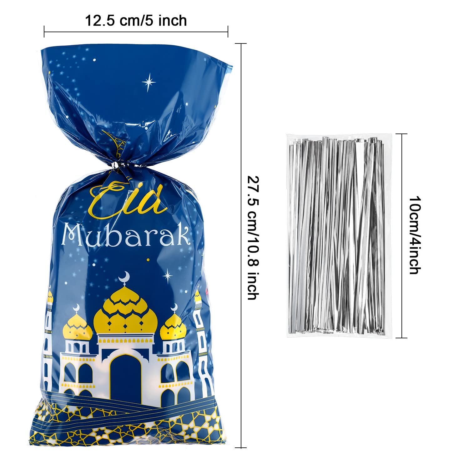 Blulu clear cellophane treat bags with Ramadan patterns for snacks.