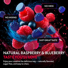 Blumask Lab Creatine Monohydrate Gummies raspberry blueberry flavor for sustained focus and stamina