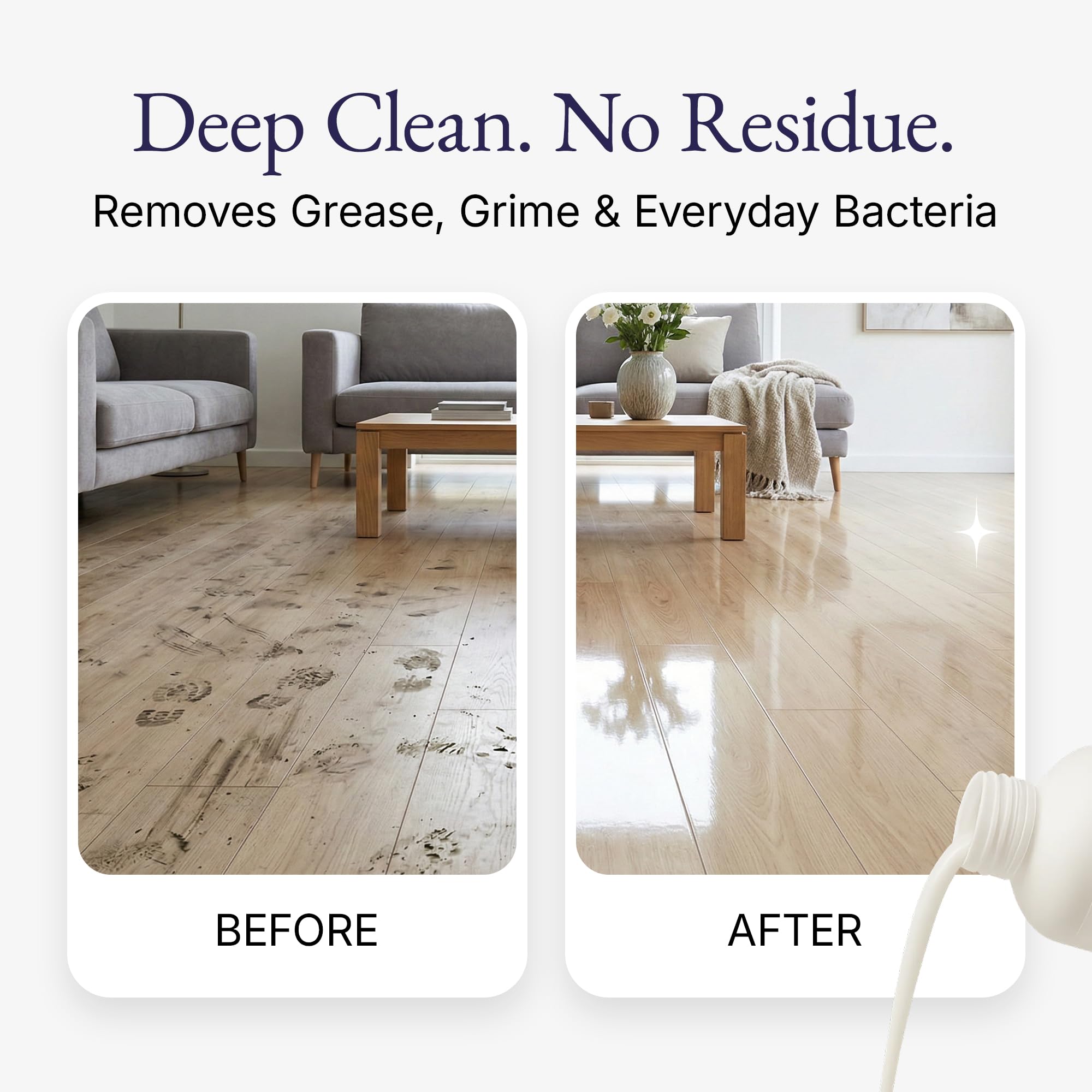 Blyss HeartBreaker Mop Soap neutralizes odors at the source on kitchen surfaces