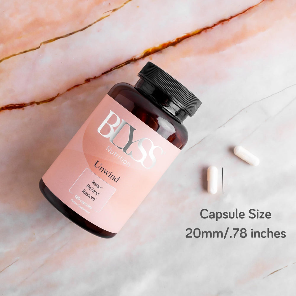 BLYSS Nutrition capsules packaging on store shelf emphasizing clean ingredients.