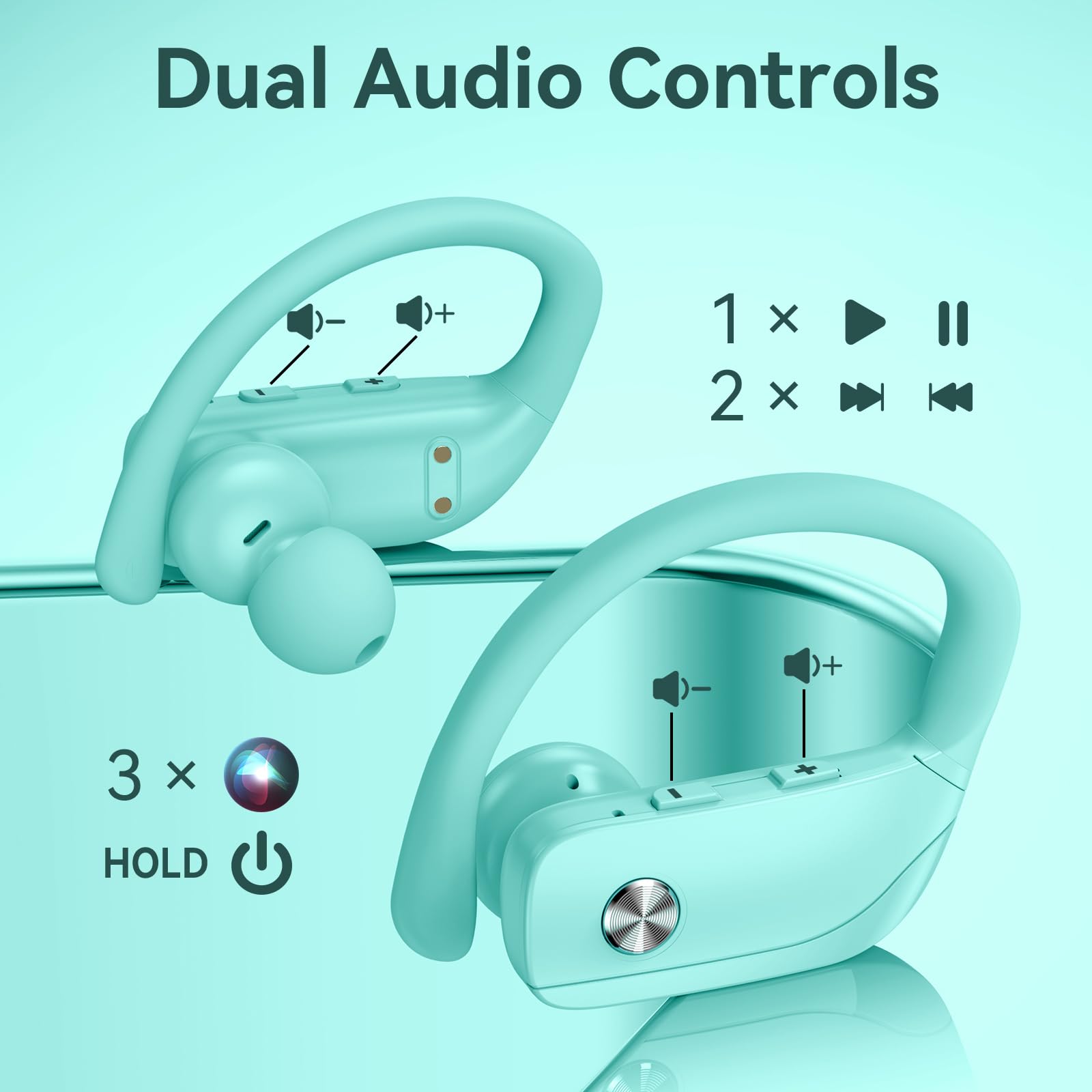 bmani Ear Buds over-ear hook secure fit during runs and workouts