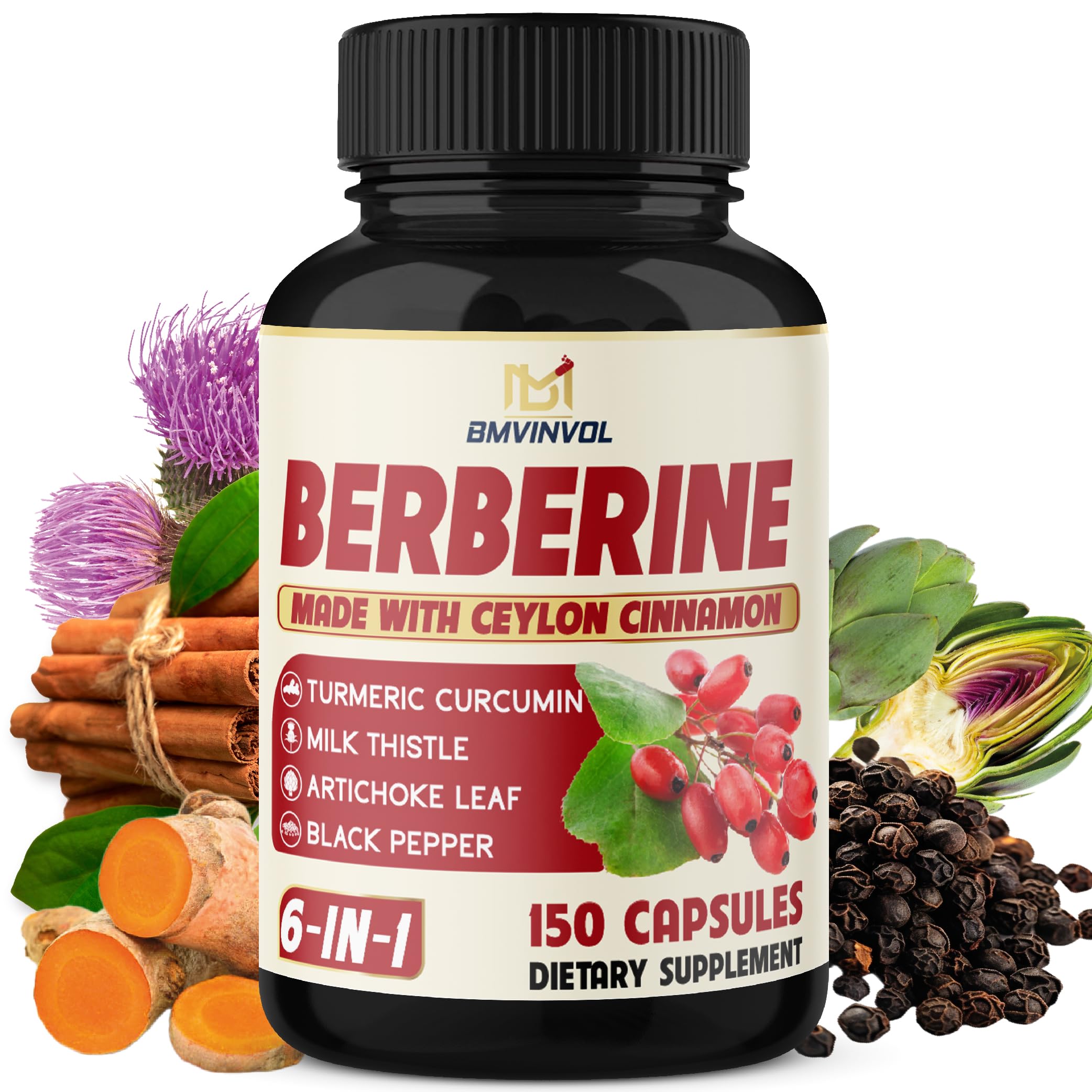 BMVINVOL berberine capsules bottle for daily wellness support