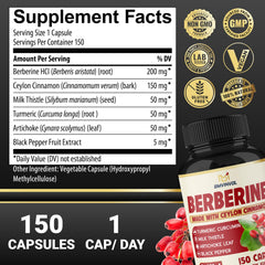 BMVINVOL berberine capsules front view highlighting packaging